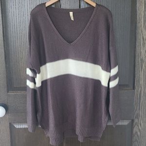 Sport Striped Vneck Sweater